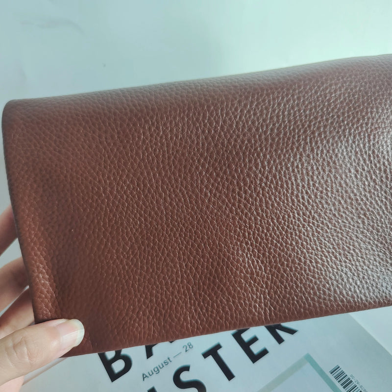 Zency New Soft Plain Color Leather Bag Multiple Pockets Women's Bag Genuine Leather Shoulder Crossbody Versatile Commuting Bag