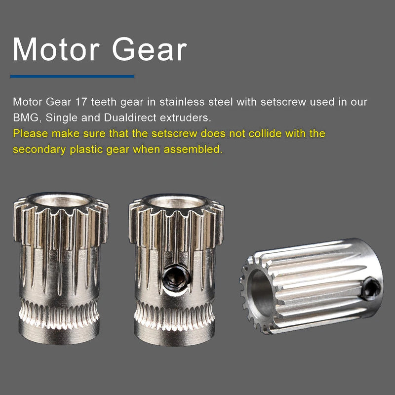 BMG Extruder Kit Dual Drive Gear Hardened Steel Upgrade - Visuel 5 | SAMAG