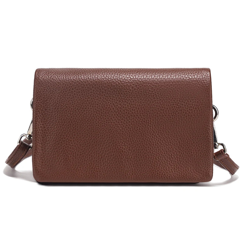 Zency New Soft Plain Color Leather Bag Multiple Pockets Women's Bag Genuine Leather Shoulder Crossbody Versatile Commuting Bag