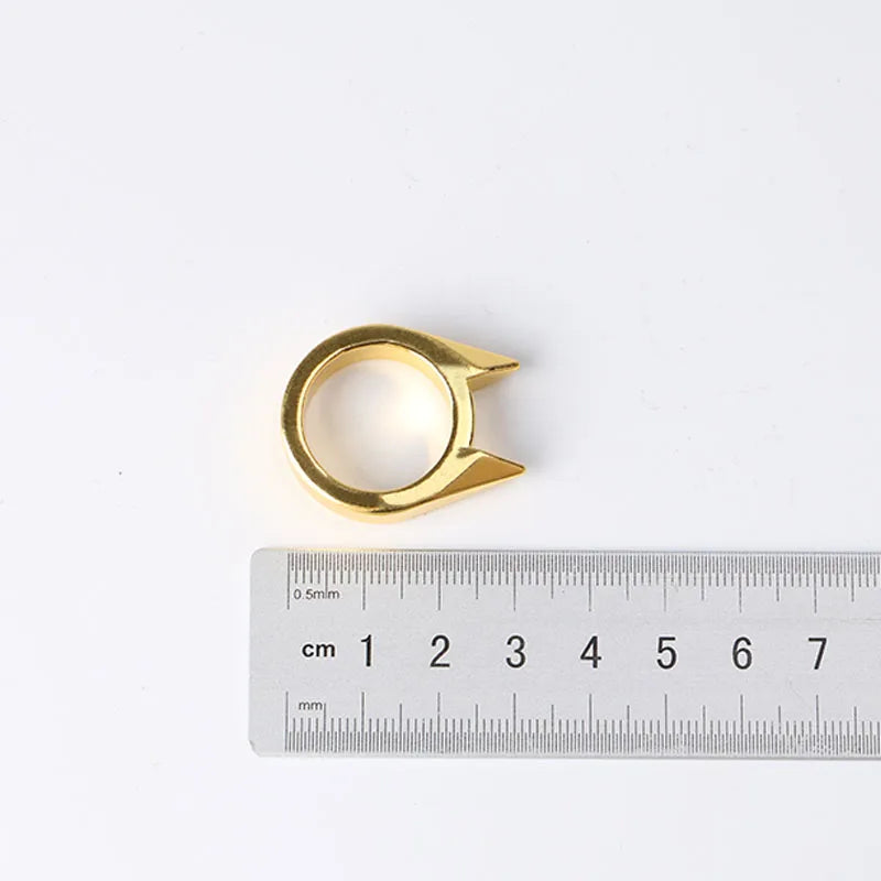 Adults Outdoor Survival Self-Defense Rings Broken Window Cat's Ear Safety Finger Rings Metal Defense Ring Self Defense Supplies