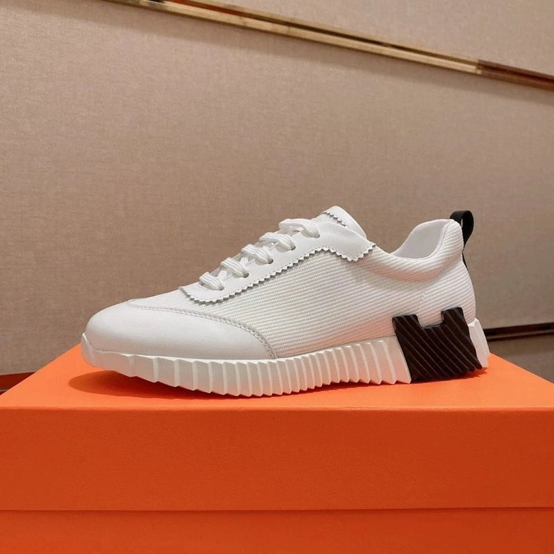 Men's Casual Leather Running Shoes Breathable Low-Top Sneakers Black Comfortable Anti-Odor Rubber Sole All-Season Wear