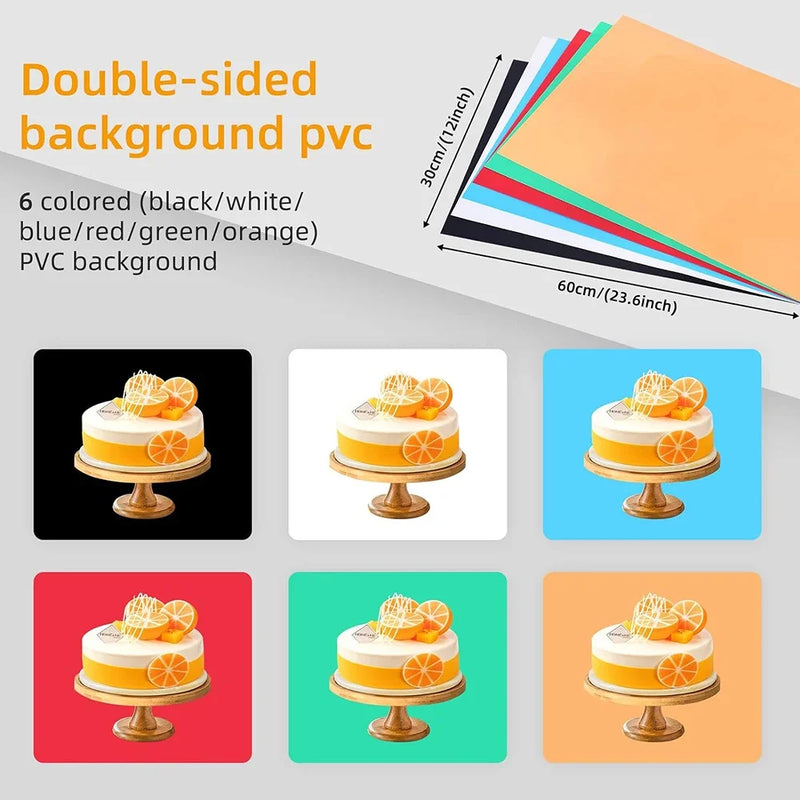 Lightdow Photo Lighting Studio Shooting Tent Box Folding Durable CRI95 Ring 120pcs LEDs Light +6 Colors Backdrops 40*40*30cm