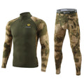 New Outdoor Sports Underwear Camo Training Long-Seeved Tops + Pants Suit Fitness Camping Army Hiking Hunting Underwear Clothes