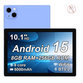 10.1" HD Tablet Android15 Octa Core 8GB+256GB 1280*800 IPS 6000mAh WiFi BT5.2 Dual Camera Gaming Learning Tablet