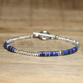 1 Pc Minimalist OT Clasp Stainless Steel Bracelet Natural Stone Handmade Production Picasso Hematite Women Jewelry