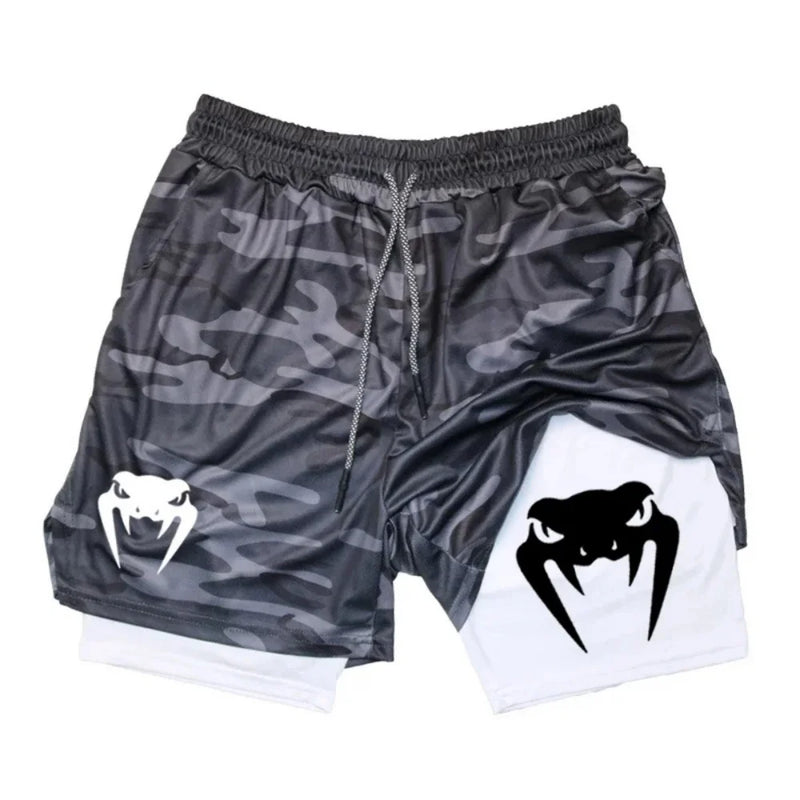 Men's 2-in-1 Running Shorts, High-Quality Elastic | SAMAG