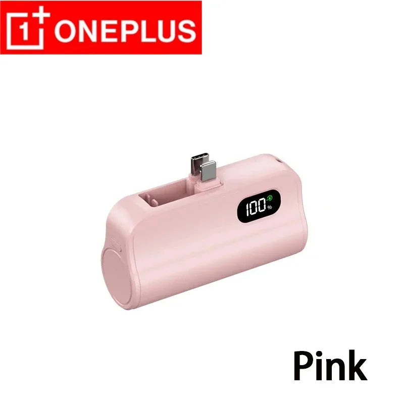 ONEPLUS Mini Power Bank 2-in-1 Large Capacity Fast Digital Display Portable Fast Charging External Battery for Iphone 50000mAh
