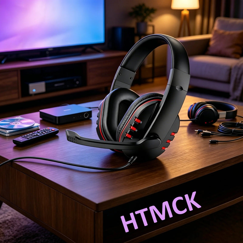 3.5mm Headphones Wired Gaming Headset Earphones For PS4 Play Station 4 Game PC Chat Headset  With Microphone