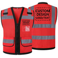 Workwear Vest With Customize Logo For Men Hi Vis Vest Jacket  Workwear Custom With Logo And Text