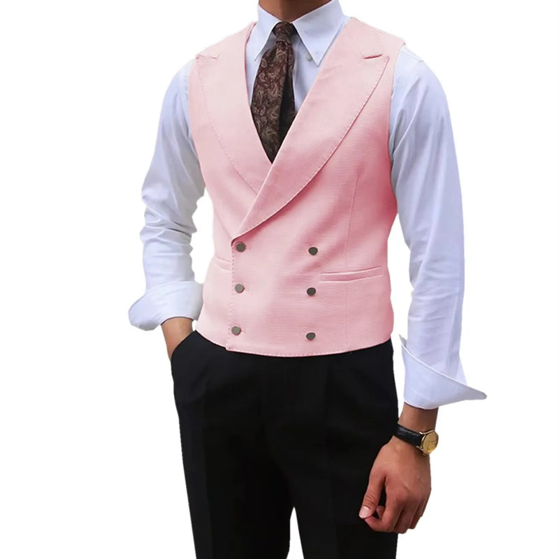 Fashion Solid Vests for Men Casual Style Sleeveless Male Fashion Waistcoat 1 Piece Slim Fit Beach Prom Party Suits Vest