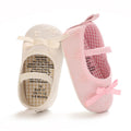 Baby Girls Mary Jane Shoes Floral Embroidery Bow Decor Elastic Strap Soft Sole Newborn Princess Crib Shoes Toddler Party 0-18M