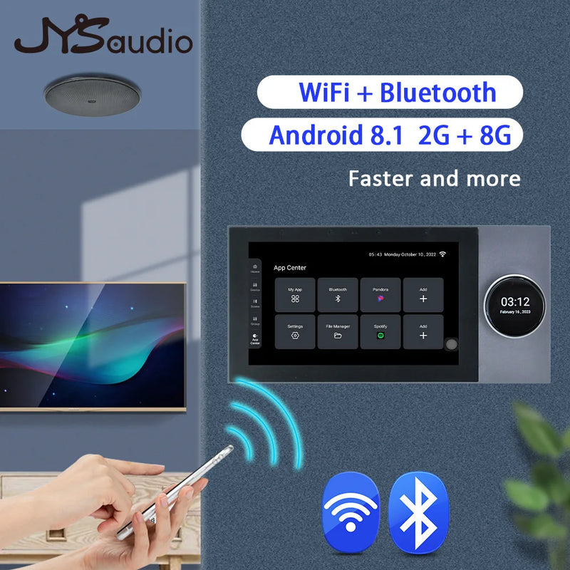 Audio Set Smart Home Theater TUYA Wall Sound Amplifier WiFi Touch Screen Android Power Amp Bluetooth 6"" Stereo Ceiling Speaker
