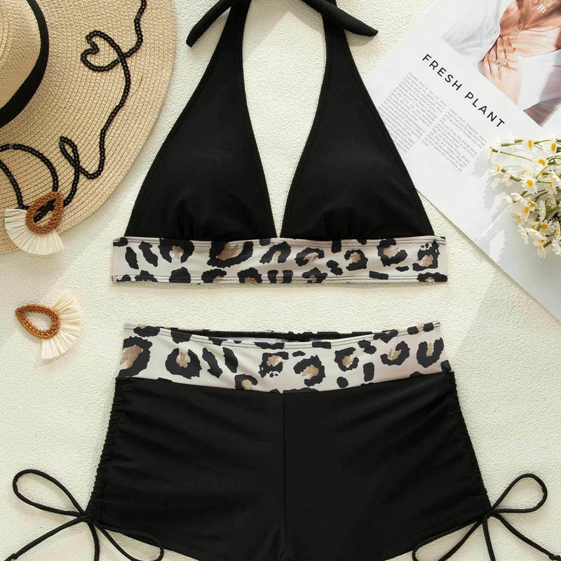 Square Neck Modest Bikini Set With Skull Print | SAMAG