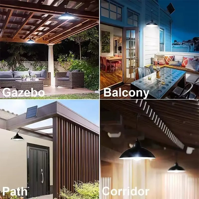 Double Headed Solar Pendant Light Garden Accessories LED Solar Lights Outdoor Waterproof Chandelier Street Wall Shed Barn Gift