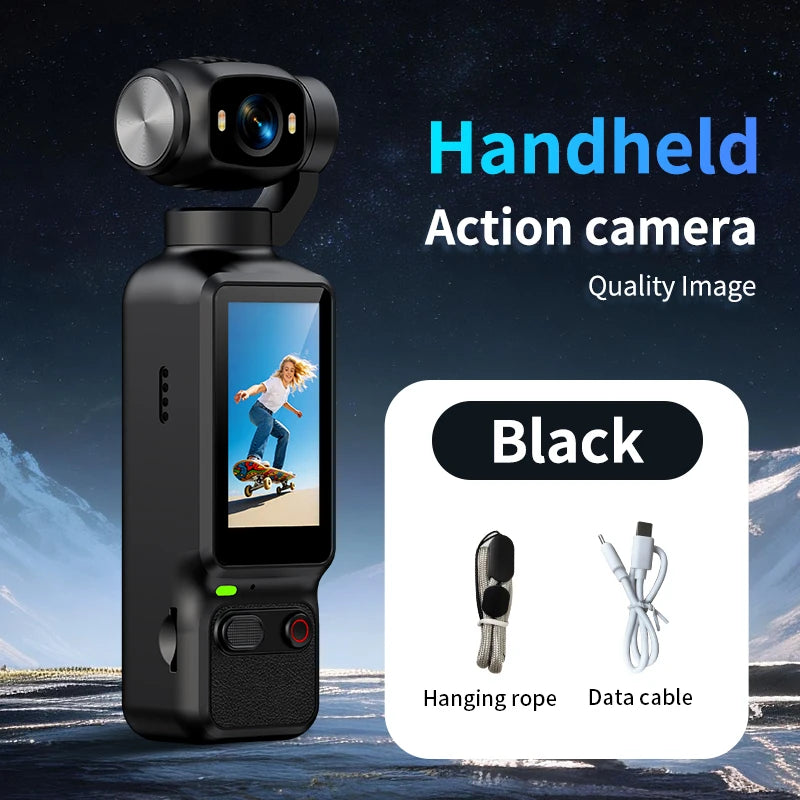 HD 4K Action Camera 180 Degree Rotatable For Vlog YouTube Tiktok Girls Record Life Video Recording Entry Portable Action Camera
