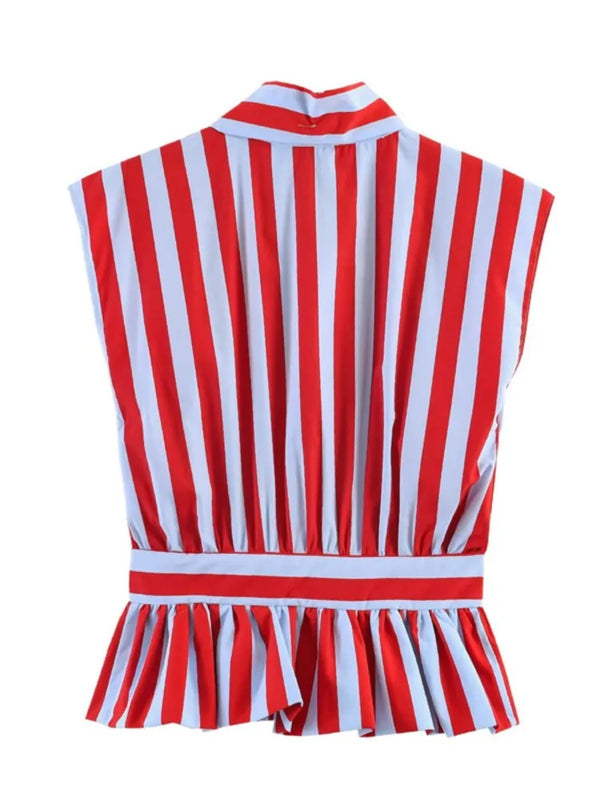 Women's Shirt Spring Summer Bowknot Sleeveless Slim - View 2 | SAMAG
