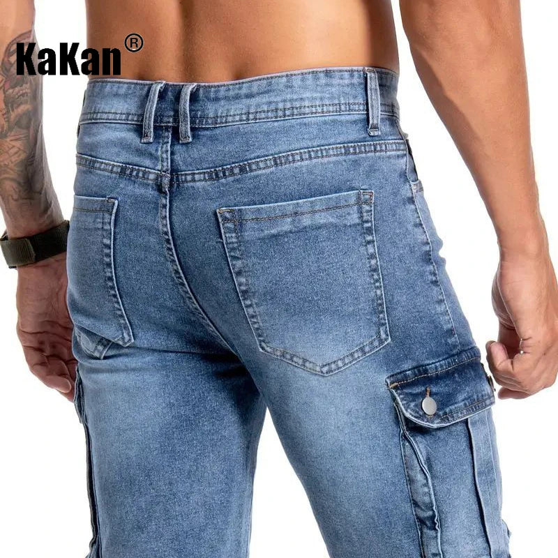 Kakan-y2k New Men's Summer Short Jeans, Multi Pocket | SAMAG