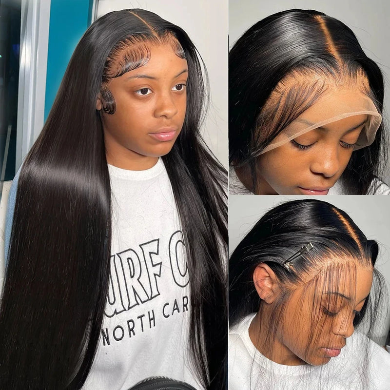 300% Density Straight 5x5 Glueless Human Hair Wigs 30 32 Inch 13x6 Lace Frontal Wig Brazilian Preplucked 13x4 4x4 Lace Front Wig