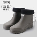 Rain Boots Men's Short-tube Korean Style Casual and Comfortable Outdoor Fishing Waterproof Low-cut Rubber Shoes Rider Work Boots