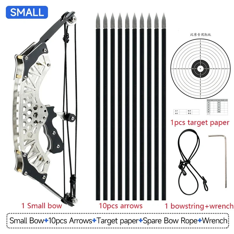 304 Stainless Steel Mini Compound Bow Set with 10 Arrows | SAMAG
