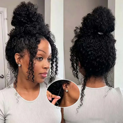 360 Deep Wave Frontal Wig Deep Curly Full Lace Front Human Hair 100% Wigs for Women Wear Go Glueless Curly Wigs With Drawstring