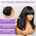 Straight Short Bob Wig With Bangs Vietnamese Raw Human Hair Double Drawn Bob Wigs Glueless Straight Wigs On Sale Clearance 180%