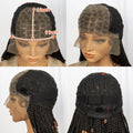 14inch Synthetic Lace Front Bob Braided Wig with Beads Short Box Braided Wigs Knotless Braided Wigs with Baby Hair for Women