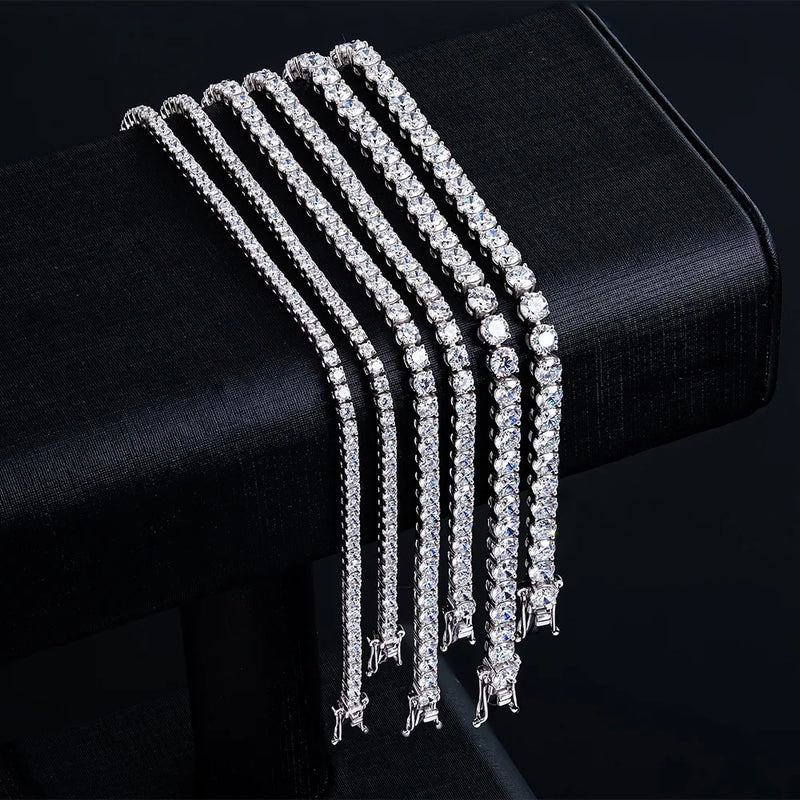 2mm 925 Sterling Silver Moissanite Bracelet 3mm D VVS1 Diamond with GRA for Women Sparkling Wedding Party Fine Jewelry