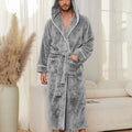 Autumn and Winter Comfortable Cotton Flannel Luxury Open Weave Couples' Sleepwear Men's Warm Bathrobe Sleepwear Nightwear
