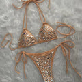 Halter Metallic Sequins Bikini Women Swimsuit Female | SAMAG