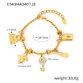 316L Stainless Steel Charm Bracelet For Women 18K Gold Plated Waterproof No Tarnish Multiple Different - Visuel 8 | SAMAG