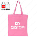 Custom Canvas Tote Bag 100% Cotton Print Your Design Logo Photo Handbag Work Reusable Grocery Shopping Customized Portable Bag