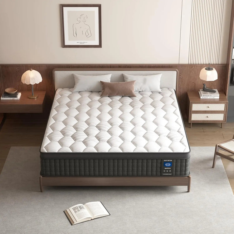 Queen Mattress, 12 Inch Hybrid Mattresses Memory Foam - View 2 | SAMAG