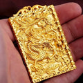 Real 18 K Gold Men's Square Tiger Pendant for Men Father Bro Pure Classic Wedding Gold Pendants Without Chain Fine Jewelry Gifts