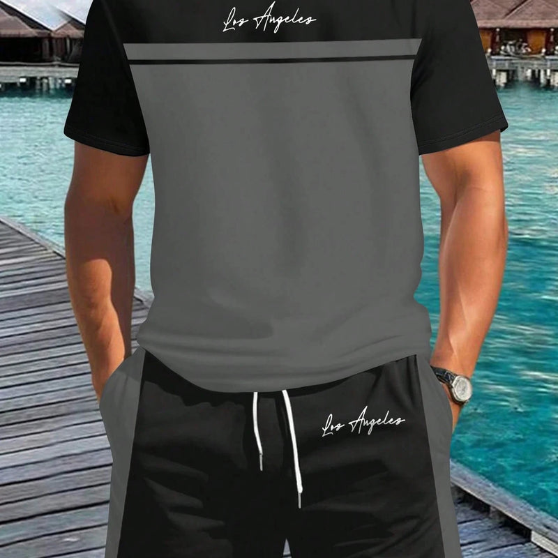 Summer Men's Letter Print Short-Sleeve T-Shirt Stylish | SAMAG