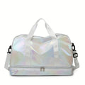 Large Capacity Holographic Travel Duffel Bag Lightweight Nylon Weekender Tote for Gym Sports Overnight Trips