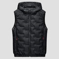 Men Autumn Winter Thickened Waistcoat Hooded Sleeveless Zipper Placket Vest Coat Down Vest Outwear Men's Iinsulated Vest