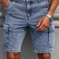 Men's Summer Blue Regular Denim Shorts. Multi-Pocket | SAMAG