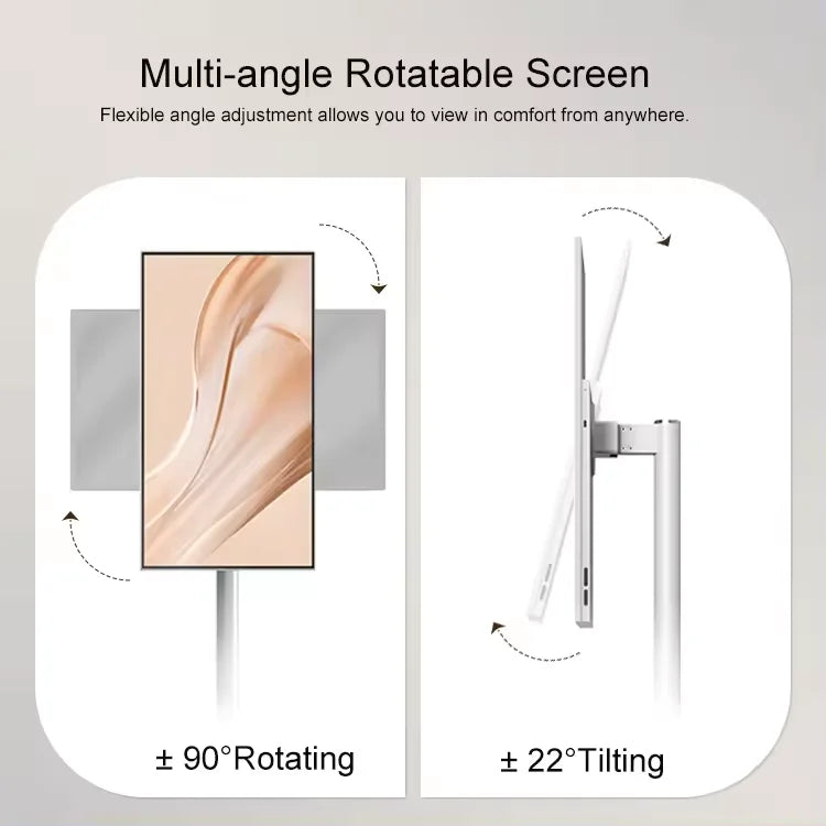 22-inch Mobile TV Android 12.0 6+128G Rotatable Angle Height Adjustable Portable Touch Screen Monitor Smart TV with Stand