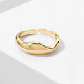 VENTFILLE 925 Sterling Silver Irregular Design Wave Golden Stackable Finger Rings Trendy Adjustable For - Visuel 16 | SAMAG