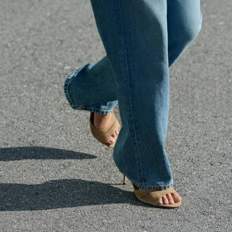**Fashionable and Hot Selling Casual Fish Mouth Women's Slippers Summer New Elegant/sexy Pointed Banquet High-heeled Slippers