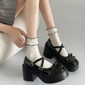 Lolita Shoes Women Japanese Style Mary Jane Shoes Women Vintage Shallow High Heels Chunky Platform Shoes Cosplay Female Sandals