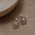 Upscale 14k Gold Jewelry Real Gold  Earrings Zircon Pearl Twist Luxury Stud Earrings for Women Brincos Pendientes Bijoux