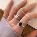 VENTFILLE 925 Sterling Silver Ring for Women Girl Gift Retro Open Trend Unique Design Geometric Asymmetric Jewelry Dropship
