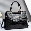 Luxury Bright Leather Ladies HandBags High-end Crocodile  Messenger Bags Boston Ladies Shopping Shoulder Tote Bags Crossbody Bag