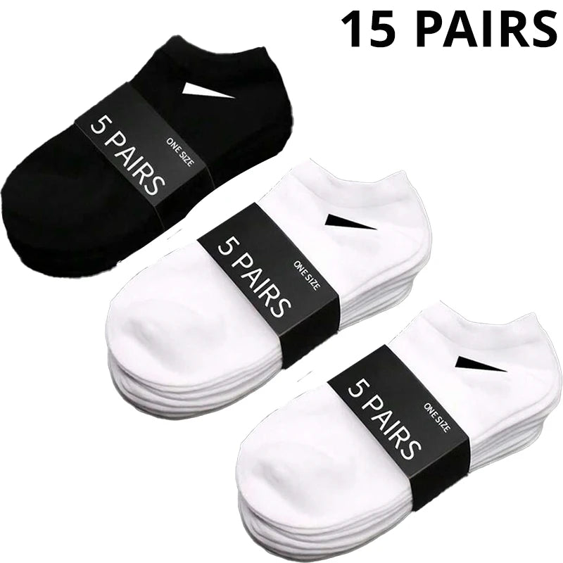 5/10 /20/30 Pairs Unisex Casual Plain Color Boat Socks | SAMAG