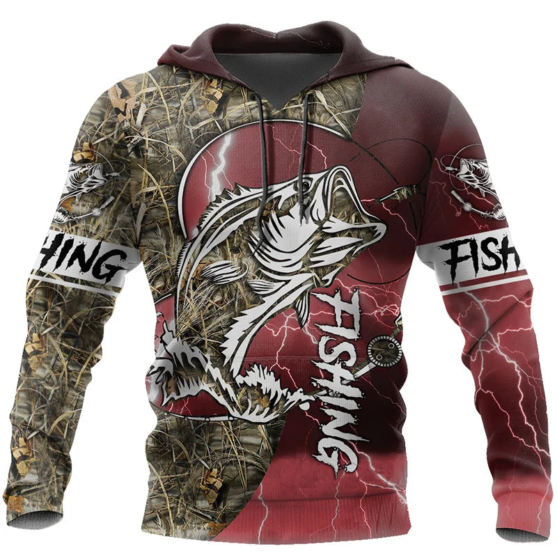 Funny 3D Fish Print Hoodies For Men Outdoor Go Fishing Sweatshirts Autumn and Winter Casual Pullover Fashion - View 6 | SAMAG