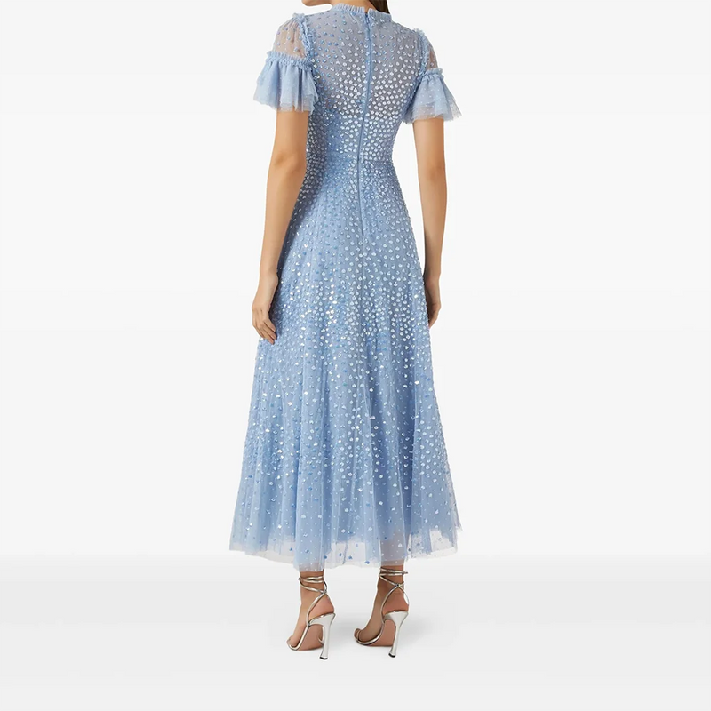 Customized O-Neck A-line Long Evening Dresses Elegant | SAMAG