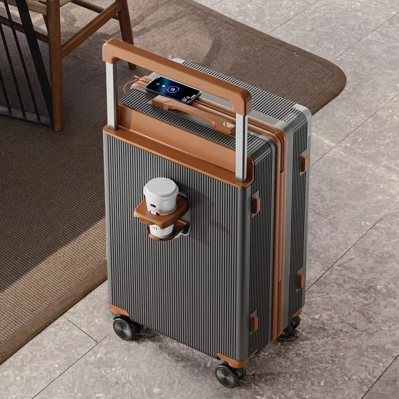 2025 New Wide-Rod Shockproof Braking Large Capacity Travel Suitcase 20" Checked Luggage Locking Bag