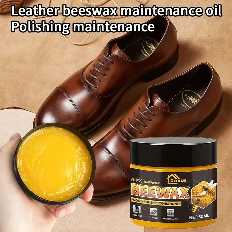 30ml beeswax shoe polish care set, artificial beeswax oil, universal colors - quick polishing and deep nourishment